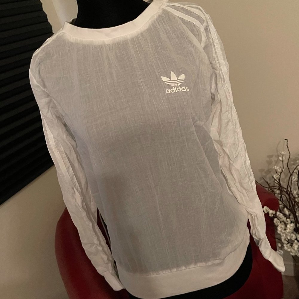 Adidas Sheer White Crewneck Sweatshirt - Picture 8 of 8